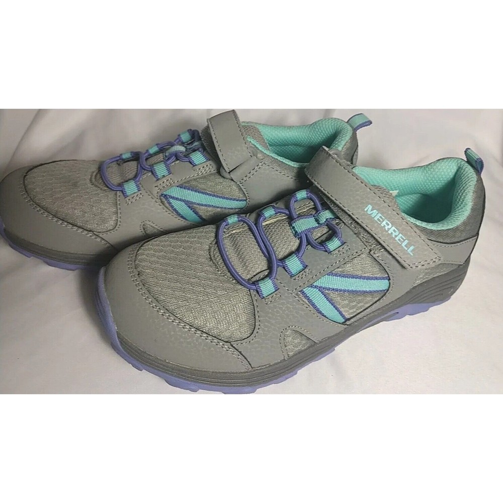 Merrell Outback Low Girls Kids Sneakers Shoes Size 3M Gray Purple Leather Mesh